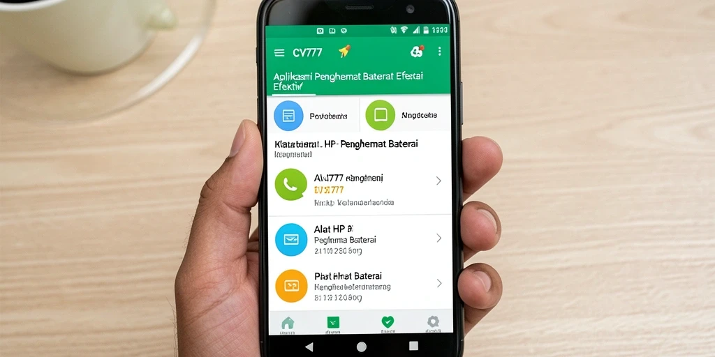 Antarmuka aplikasi CV777 yang ramah pengguna untuk penghematan baterai.