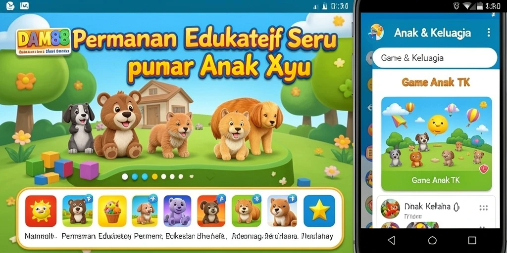 Antarmuka pengguna yang menarik dan ramah anak dari DAM88.