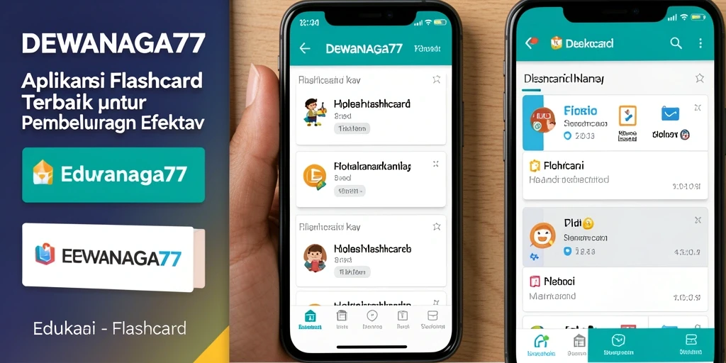 Antarmuka DEWANAGA77 yang menarik dan mudah digunakan untuk belajar flashcard.