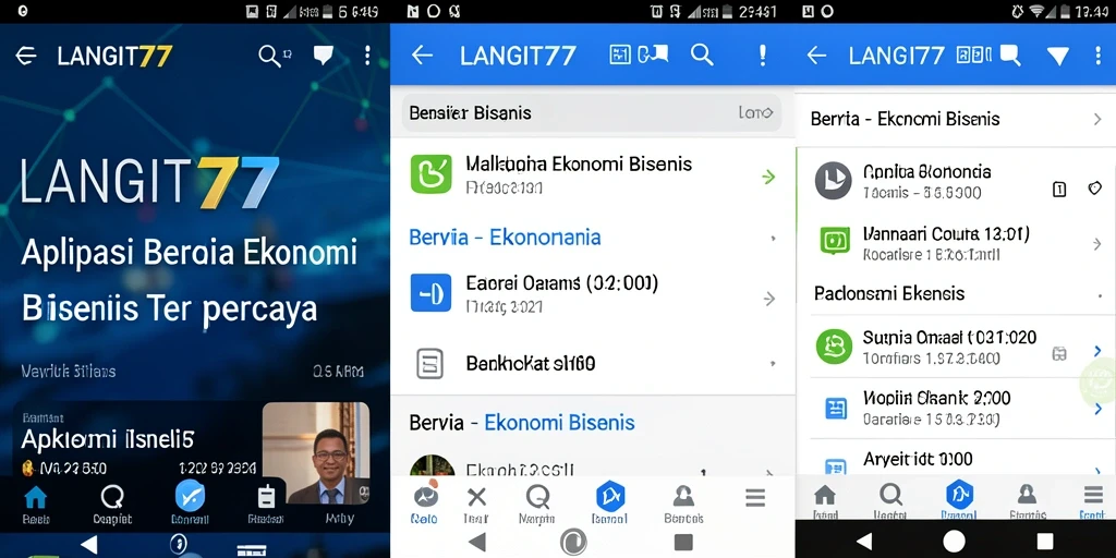 Antarmuka aplikasi LANGIT77 yang menampilkan berita ekonomi terbaru.