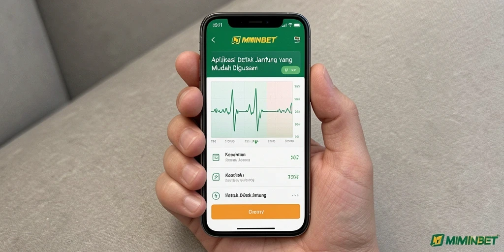 Tampilan pengguna MIMINBET dengan pemantauan detak jantung yang akurat.