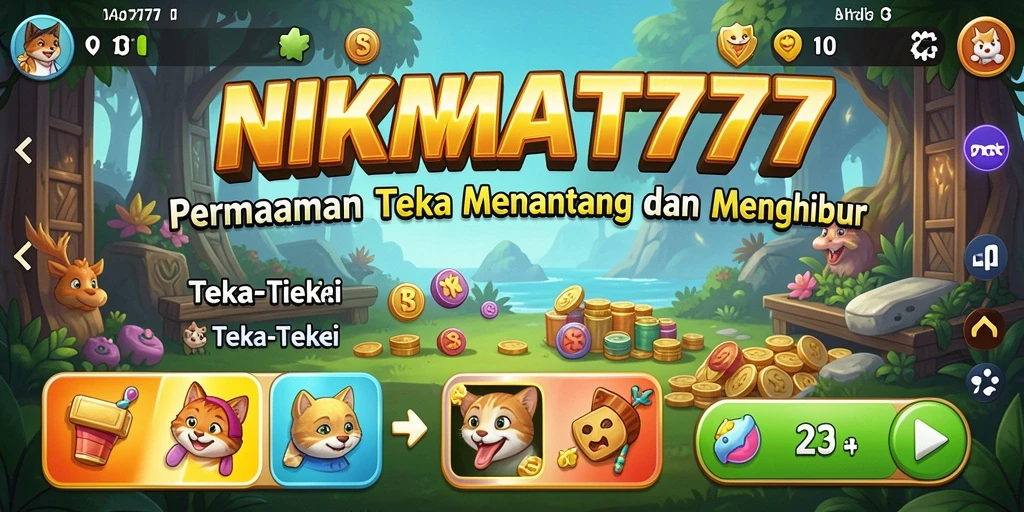 Tampilan antarmuka permainan Teka-Teki yang menarik dan interaktif.