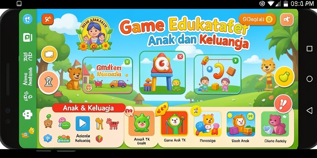 Antarmuka RP8 yang menarik dan interaktif untuk anak-anak.