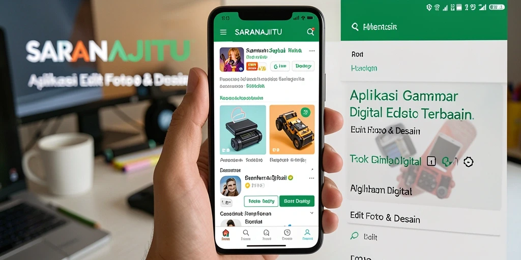 Tampilan antarmuka aplikasi SARANAJITU dengan fitur editing yang lengkap.