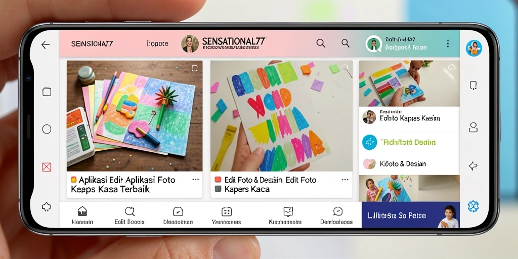 Antarmuka SENSATIONAL77 saat mengedit foto kertas kaca.