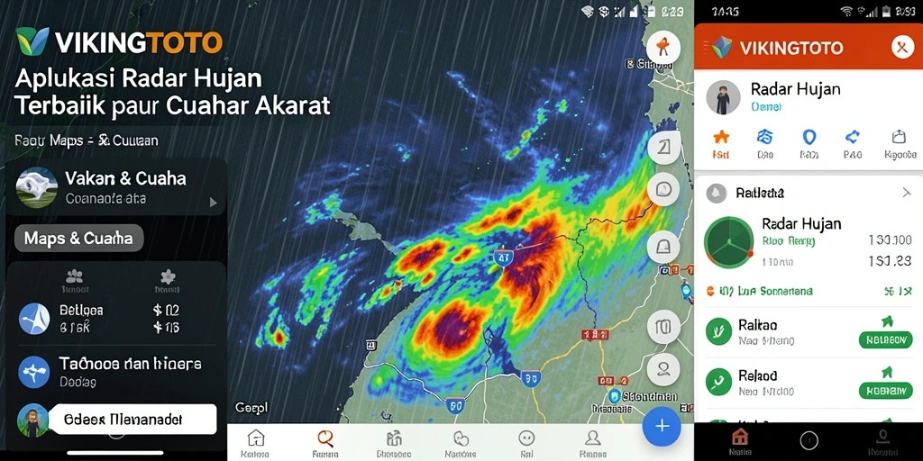 Tampilan antarmuka aplikasi Radar Hujan VIKINGTOTO yang informatif.
